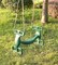Outdoor Swingset Plastic Double Glider Playground Patio 2 Person Kids Fun Swing, Green